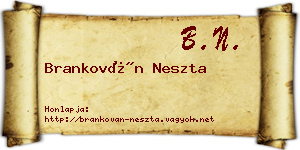Brankován Neszta névjegykártya
